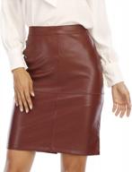 fahsyee women's faux leather skirt, bodycon mini high waist zip pu slim pencil plus size logo