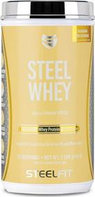 img 3 attached to SteelFit Steel Whey - Protein Powder - Micro Filtered WPC80 - 100% Whey Protein Concentrate - No Gas, No Bloat, No Upset Stomach - Build Lean Muscle - 26 Servings, 2 Pounds. (Banana Milkshake)