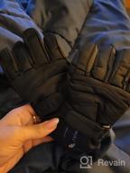 картинка 1 прикреплена к отзыву Теплые и противоскользящие зимние перчатки-варежки из флиса для мальчиков и девочек для езды, вождения, походов, катания на лыжах и спорта. от Corey Owens