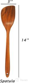 img 2 attached to 🍳 Teak & Treat Premium Long-Handled Teak Spatula for Non-Stick Cookware - Non-Scratch 14" Spatula - Teak Wood Utensil (Teak Wooden Spatula)