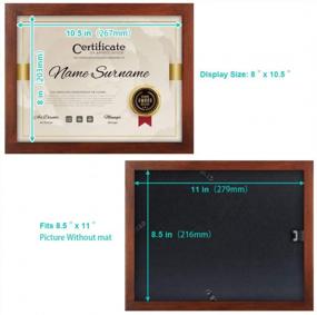 img 1 attached to RPJC Solid Wood 8.5X11 Inch Certificate/Document Frame W/ High Definition Glass - Display Diplomas & Standard Paper Frames Brown