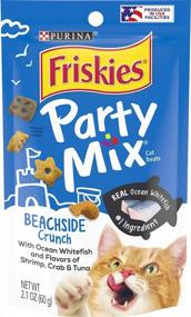 img 4 attached to Purina Friskies Made In USA Facilities Cat Treats, Party Mix Beachside Crunch - (10) 2.1 Oz. Pouches