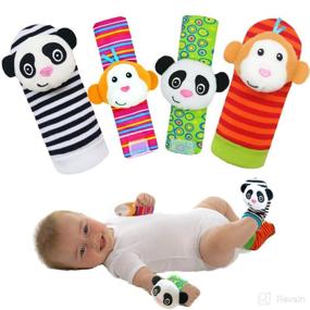 img 4 attached to 👶 Kiesyo Baby Toys 0-12 Months: Wrist Rattles, Rattle Socks, Foot Finders - Sensory Gifts for Newborn Boy and Girl