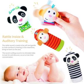 img 2 attached to 👶 Kiesyo Baby Toys 0-12 Months: Wrist Rattles, Rattle Socks, Foot Finders - Sensory Gifts for Newborn Boy and Girl