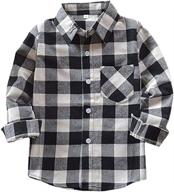 👕 sleeve button flannel red black: stylish boys' clothing and tops for ages 9 to 10 logo