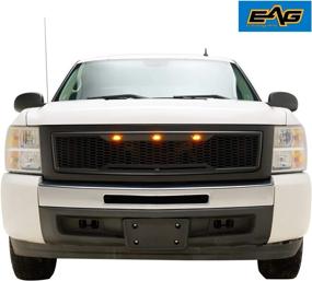img 3 attached to EAG Replacement Upper ABS Grille LED Grill With Amber LED Lights - Matte Black Fit For 07-13 Silverado 1500