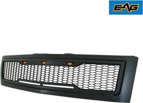 img 1 attached to EAG Replacement Upper ABS Grille LED Grill With Amber LED Lights - Matte Black Fit For 07-13 Silverado 1500