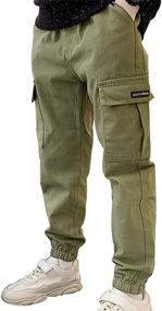 img 4 attached to Casual School Drawstring Jogger Pockets Boys' Clothing : Pants