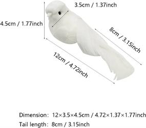 img 3 attached to Add A Touch Of Elegance To Your Wedding With White Foam Bird Pigeon Ornaments - 4Pcs With Wire Feet For DIY Crafts And Party Accessories (12Cm)