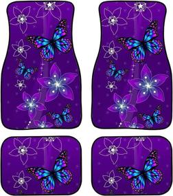 img 1 attached to Buybai 4PCS Car Floor Mats For Women Fashion Night Butterflies Glowing Flowers Pattern Non Slip All Weather Universal Fit Most Car Sedan SUV Truck