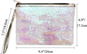 img 1 attached to Sparkly Sequin Envelope Handbag For Women: Reversible Glitter Paillette Party Clutch & Makeup Bag With Cosmetic Pouch By Ayliss