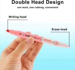 img 1 attached to 6-Pack Erasable Double Head Highlighters With Chisel Tip Assorted Colors For Smooth Writing.