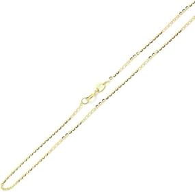 img 4 attached to 💎 0.85mm Diamond Cut Rolo Link Chain Necklace in 14K Solid Gold with Spring Ring Clasp - Available in Multiple Colors