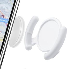 img 4 attached to 2 Pack White Car Socket Mount for Phone Stand with Sticky Adhesive - Car Phone Holder for Collapsible Grip / Socket Mount Users, for Car Dashboard, Home Wall, Office, Kitchen