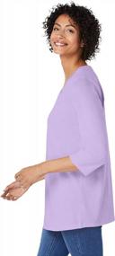 img 1 attached to Comfortable And Chic: Woman Within Plus Size V-Neck Tunic With Three-Quarter Sleeves