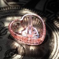 crystal glass heart holder color pink logo