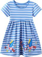 cotton appliques girls' clothing: little summer sleeve dresses logo