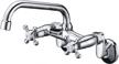 sumerain wall mount kitchen faucets, 2 cross handles chrome finish,3" to 9" adjustable spread logo
