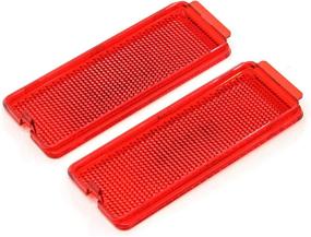 img 2 attached to Pair of Interior Red Premium Door Reflectors | Compatible with Ford Super Duty (1999-2007 F250 F350 F450 F550) & Excursion (2000-2005)