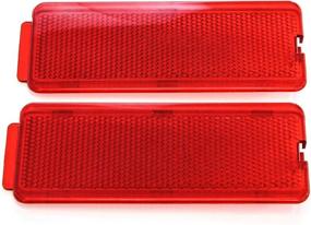 img 3 attached to Pair of Interior Red Premium Door Reflectors | Compatible with Ford Super Duty (1999-2007 F250 F350 F450 F550) & Excursion (2000-2005)