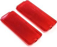 pair of interior red premium door reflectors | compatible with ford super duty (1999-2007 f250 f350 f450 f550) & excursion (2000-2005) logo