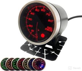 img 4 attached to 🚗 52mm Fuel Pressure Gauge - 2-1/16'' - 7 Color Display - 0-80 PSI Meter - Press Alarm - Electronic Sensor & Stepper Motor - Black Dial - Smoked Lens