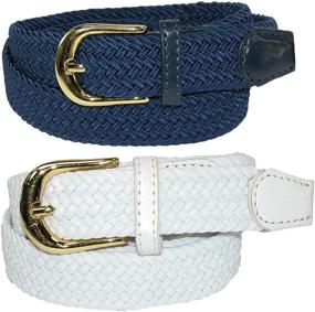 img 3 attached to CTM Womens Elastic Braided Stretch Women's Accessories : Belts