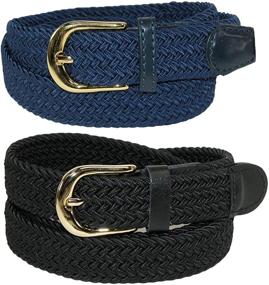 img 4 attached to CTM Womens Elastic Braided Stretch Women's Accessories : Belts