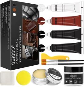 img 4 attached to 🛋️ SEISSO 11-Piece Black Leather Repair Kit: Restore Couches, Car Seats & More with Vinyl PU Leather Repair Paint Gel, Filler Cream, and Mink Oil – Fix Scratches, Holes, and Wear on Sofas, Jackets