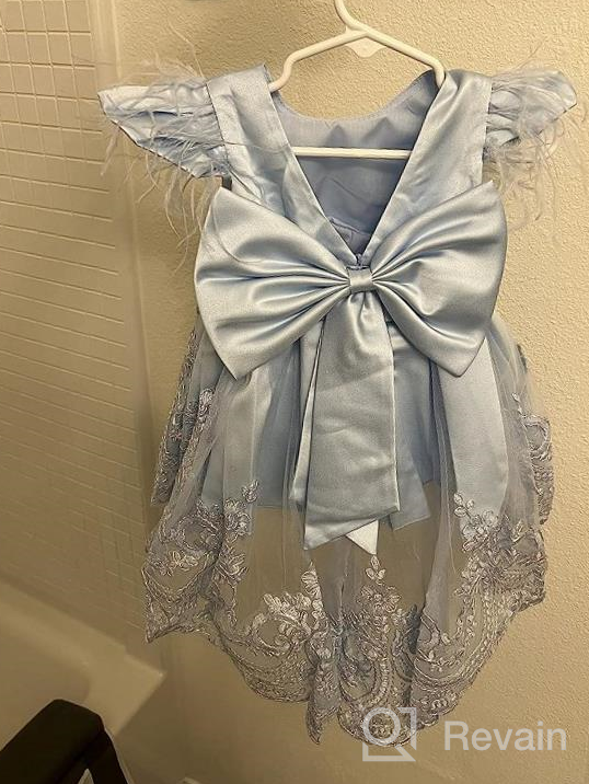 img 1 attached to White Lace Bowknot Flower Girl Dresses For Pageant Party Wedding Gowns 1-10 Years Old review by Kevin Greer