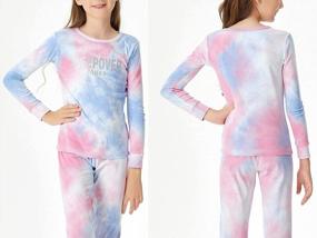 img 3 attached to Trendy Tie-Dye Sleepover Pajama Set For Girls In Snug-Fit Cotton, Available In Sizes 4T-14