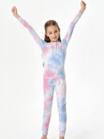img 2 attached to Trendy Tie-Dye Sleepover Pajama Set For Girls In Snug-Fit Cotton, Available In Sizes 4T-14