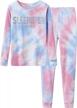 trendy tie-dye sleepover pajama set for girls in snug-fit cotton, available in sizes 4t-14 logo