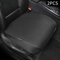 🚗 breathable universal car seat covers - luxury cushion for summer - front seat protectors, compatible with 95% vehicles - perfect for cars, trucks, suvs or vans (black) - 2 pcs логотип
