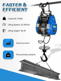 img 2 attached to Efficient And Safe Lifting With Mxmoonant Electric Hoist: Portable, Wireless Controlled With Strong Motor And 360° Safety Limit (250Kg/30M)