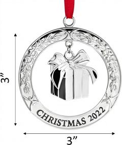 img 3 attached to Сияйте ярко в 2022 году с серебряным рождественским украшением Klikel'S - датировано и готово к подарку для вашей рождественской елки и праздничных торжеств