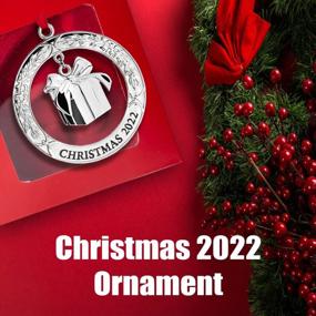 img 2 attached to Сияйте ярко в 2022 году с серебряным рождественским украшением Klikel'S - датировано и готово к подарку для вашей рождественской елки и праздничных торжеств