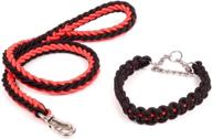 🐶 dog collar and leash set with heavy-duty training leash, strong braided rope leash, durable nylon leash for small medium large dogs logo