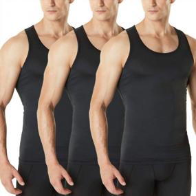 img 4 attached to Men'S Athletic Compression Sleeveless Tank Top 3-Pack, Cool Dry Sports Running Basketball Workout Base Layer By TSLA