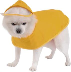 img 4 attached to Yellow Raincoat Waterproof Jacket Transparent Dogs for Apparel & Accessories