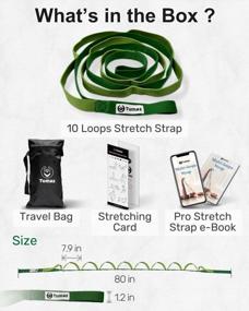 img 1 attached to Tumaz 10 Loop Stretching Strap: The Ultimate Home Workout Tool for Physical Therapy, Yoga, Pilates, and Flexibility Enhancement - Extra Thick, Durable, and Soft!