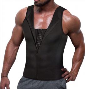 img 4 attached to Men'S Compression Tank Top Shaper For Body Slimming, Tummy Control, And Girdle Effect By TAILONG
