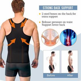 img 1 attached to Men'S Compression Tank Top Shaper For Body Slimming, Tummy Control, And Girdle Effect By TAILONG