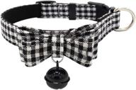 keep your pet safe and trendy with tangpan's black plaid microfiber collar and safety belt logo