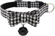 keep your pet safe and trendy with tangpan's black plaid microfiber collar and safety belt logo