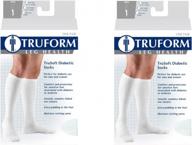 truform 8-15 trusoft crew sock, large, white (pack of 2) logo