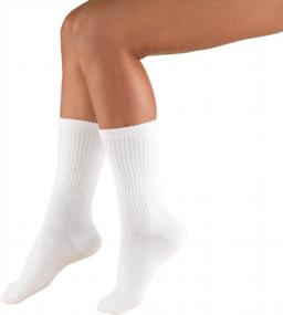 img 3 attached to Truform 8-15 Trusoft Crew Sock, Large, White (Pack Of 2)