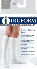 img 1 attached to Truform 8-15 Trusoft Crew Sock, Large, White (Pack Of 2)