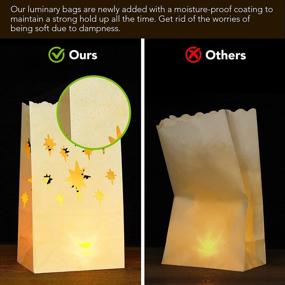 img 3 attached to AceList 30 PCS Led Tea Lights With 30 Pcs Moisture-Proof Luminary Bags With Candles, Electric Candles With Battery And Luminaria, Flameless Tealight Candles For Christmas Wedding Party Halloween Decor