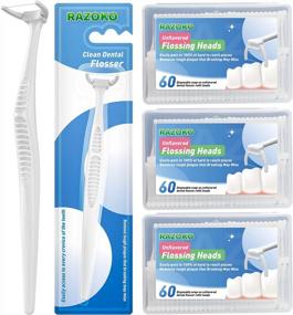 img 4 attached to 180 Extra Strength Dental Floss Picks Kit With 2 Handles - Clean Teeth & Gums Easily!
